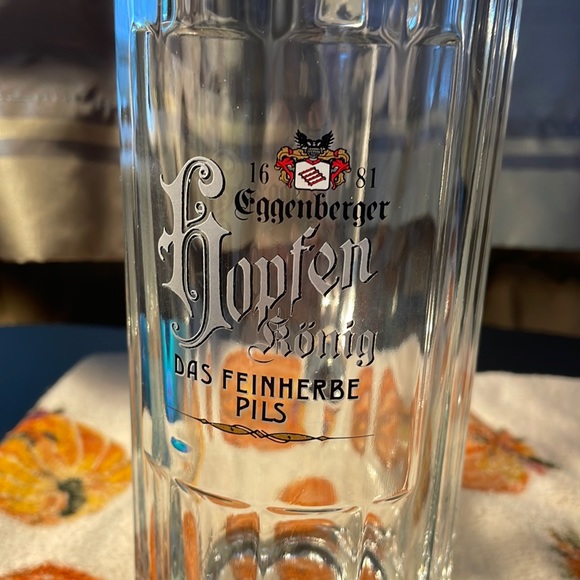 Large Vintage Glass Mug with Logo🍻 - Picture 1 of 6